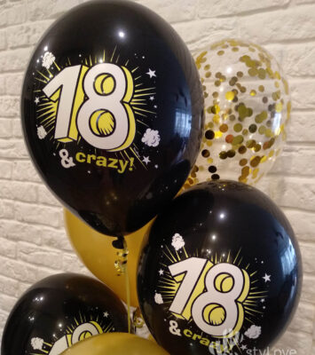 Bukiet 8 18&crazy wraz z balonem konfetti