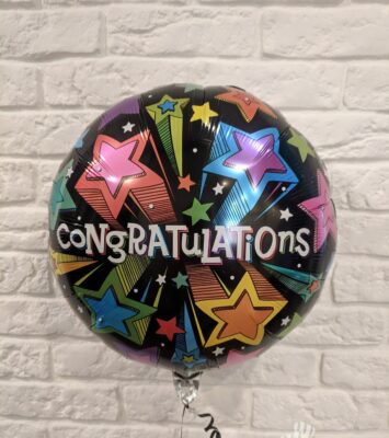 Balon foliowy 45cm Czarny Congratulations