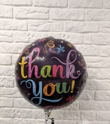 Balon foliowy 45cm Czarny Thank you