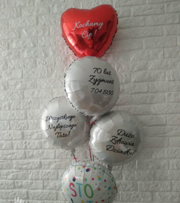 Zestaw balonów personalizowanych na urodziny 2 balony okrągłe
