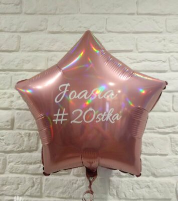 Balon personalizowany gwiazdka rainbow 45cm 20tka Joasia