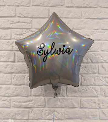 Balon personalizowany gwiazdka rainbow 45cm z imieniem