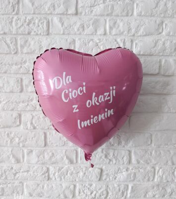 Balon personalizowany serce rożowe 45cm Dla Cioci