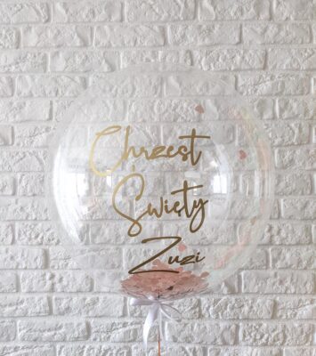 Balon bubble Chrzest Święty personalizowany